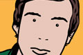 I create a portrait in the style of Julian Opie in Adobe Illustrator. The original in the top left.